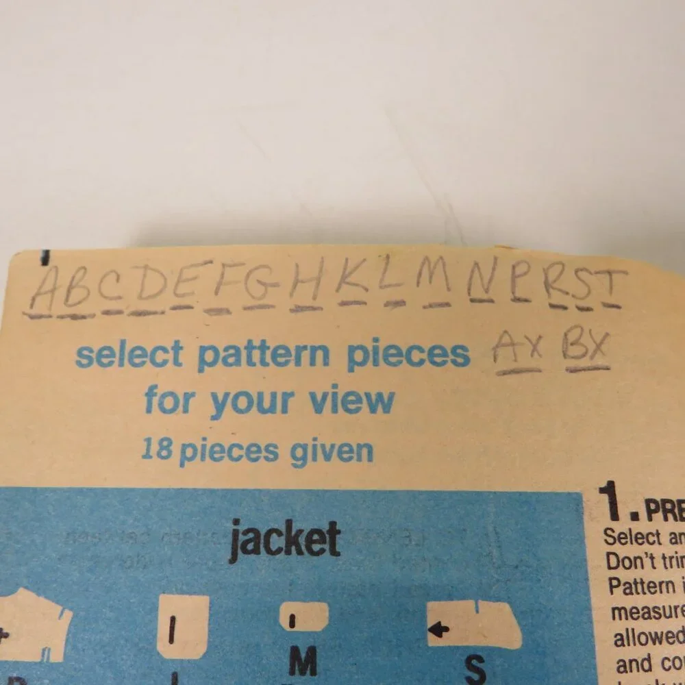 Simplicity 6593 clothing pattern size 40 Jacket, Jeans -wide leg/bell bottoms
